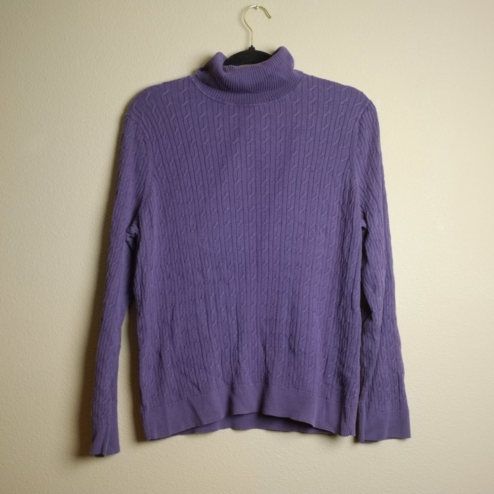 Talbots Purple Ribbed Turtleneck